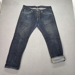 Edwin Jeans Mens Dark Wash Tapered Japanese Denim Selvedge Button Fly Fits 36x28